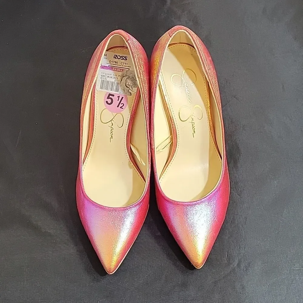 BRAND NEW JESSICA SIMPSON CASSANI POINTED TOE RAINBOW MULTI WOMEN"S PUMP SHOE G1 - Picture 3 of 16